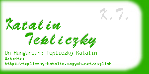 katalin tepliczky business card